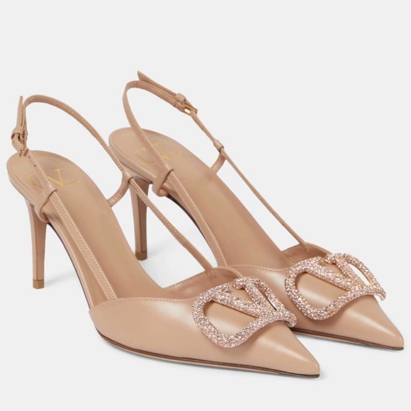 Valentino Shoes - Valentino Garavani VLogo Signature 80 slingback leather pumps